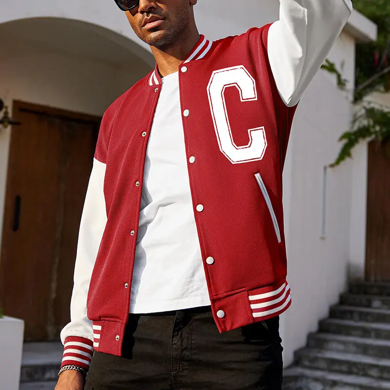 Custom Wholesale Black varsity jacket Mens Orange Leather Sleeves Supplier