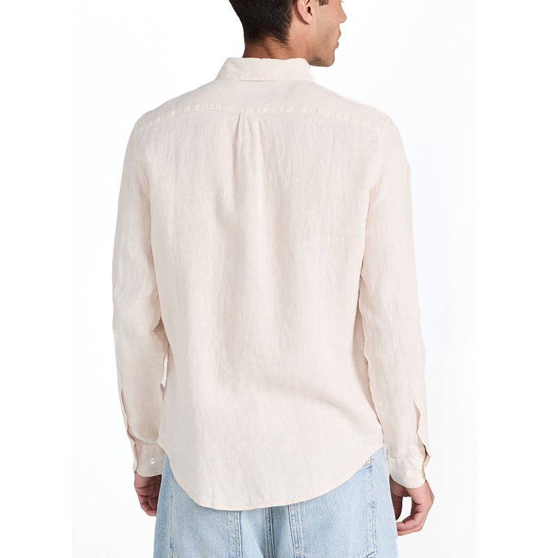 Custom Wholesale Lightweight Flannel Linen Men Shirt Long Sleeves with Button Cuffs Factory