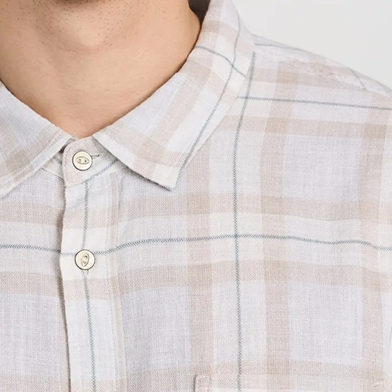 Custom Wholesale Lightweight Plaid Shirt Button Placket Long Sleeves Shirt Factory
