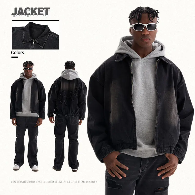 Custom Men Vintage Denim Jacket (1)