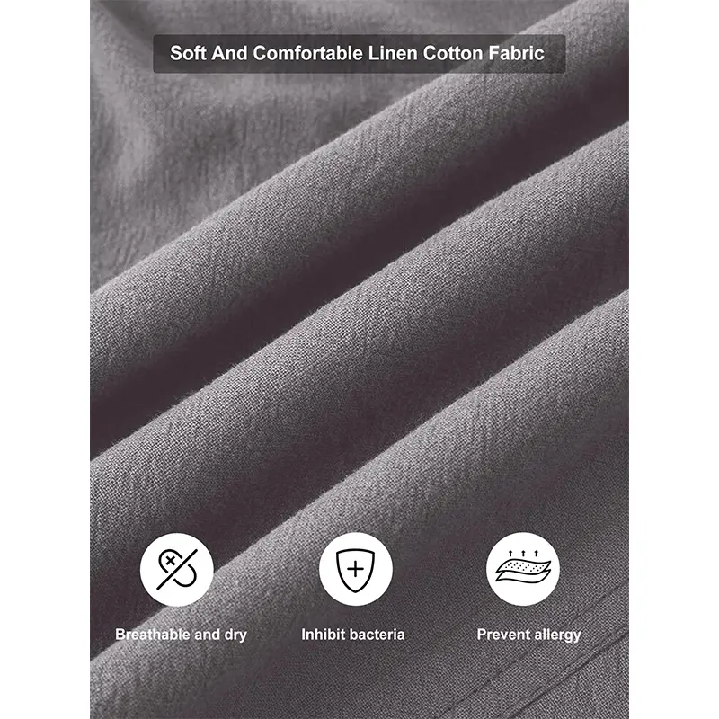 Custom Wholesale Men's Cotton Linen Shorts Elastic Waist Drawstring Short Supplier