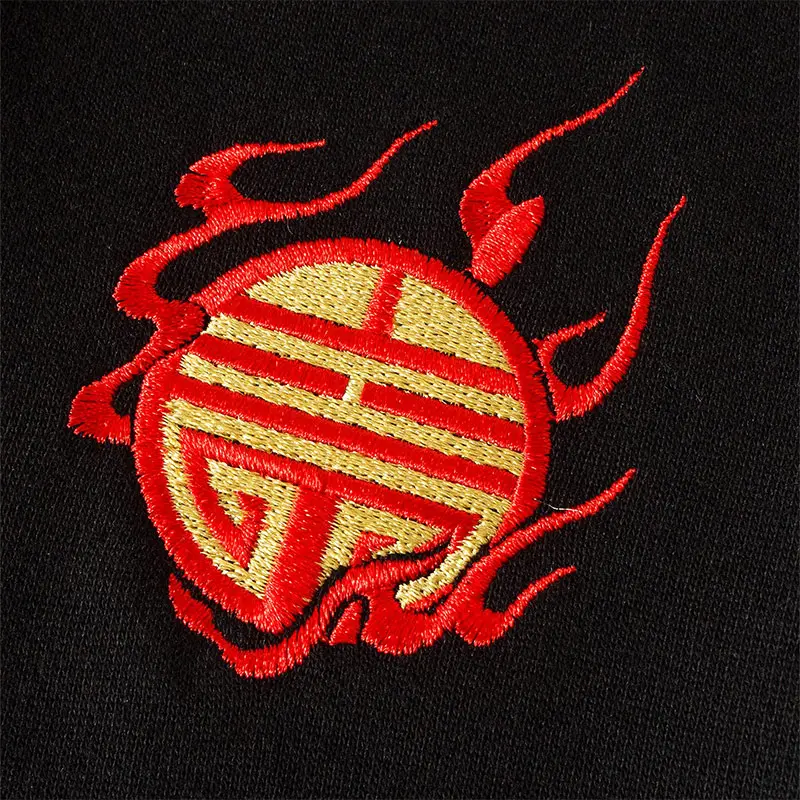 Custom Wholesale Men's Dragon Embroidered Black Hoodies Factory