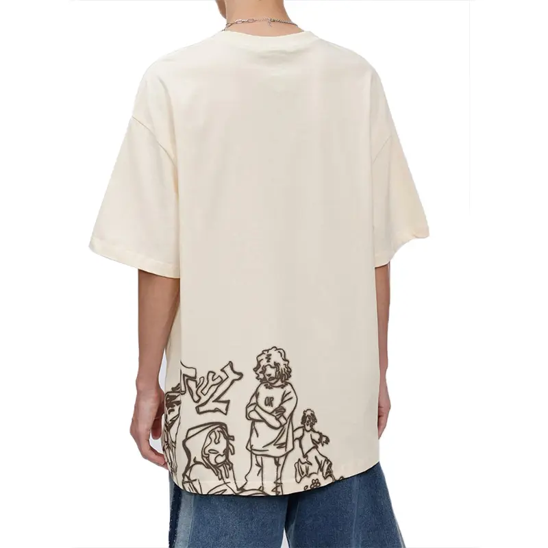 Custom Wholesale Mens Oversize T Shirts Cotton Tops Funny Print Shirt Factory