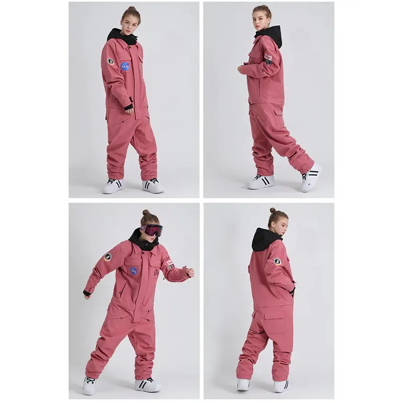 Custom Wholesale Men's Ski Suits One Piece Ski Suit Pink Black White Manufacturer (8)6ul