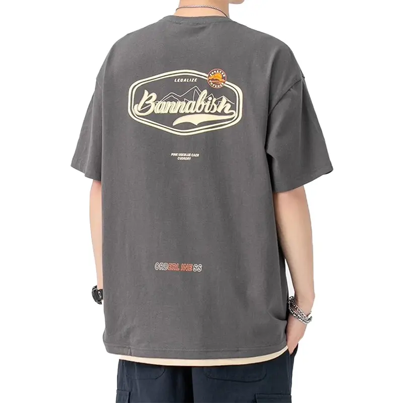 Custom Wholesale Mens Letter Graphic Printed T Shirt vintage t shirts Factory