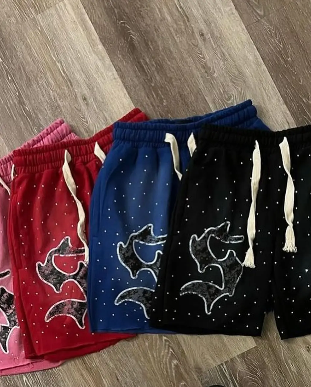 Streetwear Drawstring Vintage Applique Sweat Short (4).jpg
