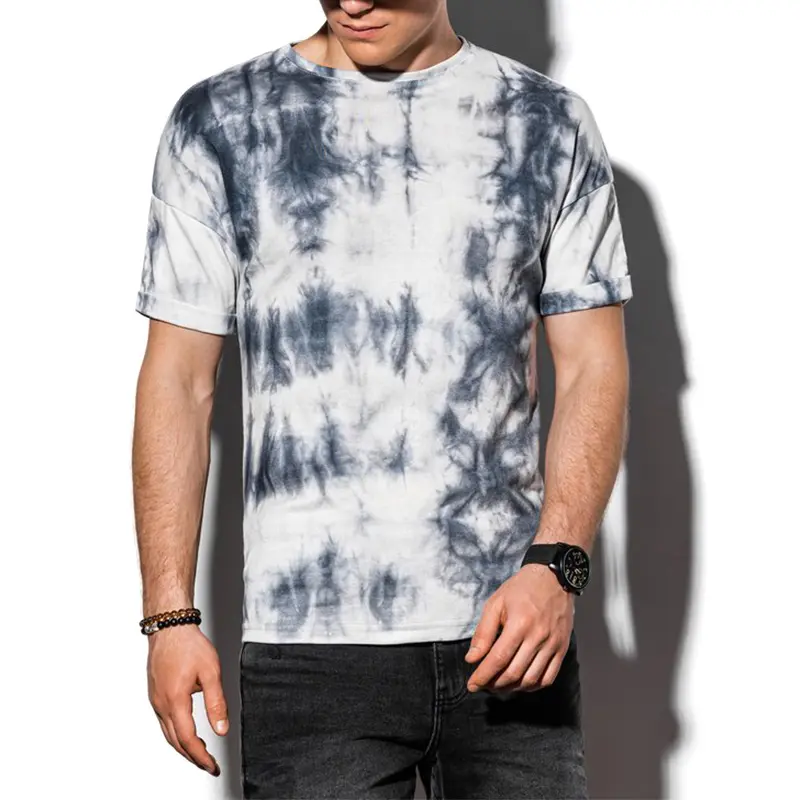 Custom Wholesale Men's Tie-Dye T-shirt Factory Gray (1)lla