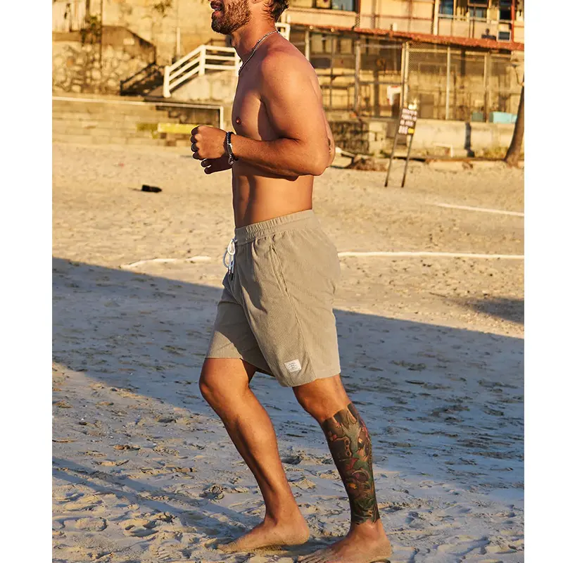 Custom Wholesale Men's Corduroy Shorts Casual Drawstring Lightweight Short Factory (7)oyr