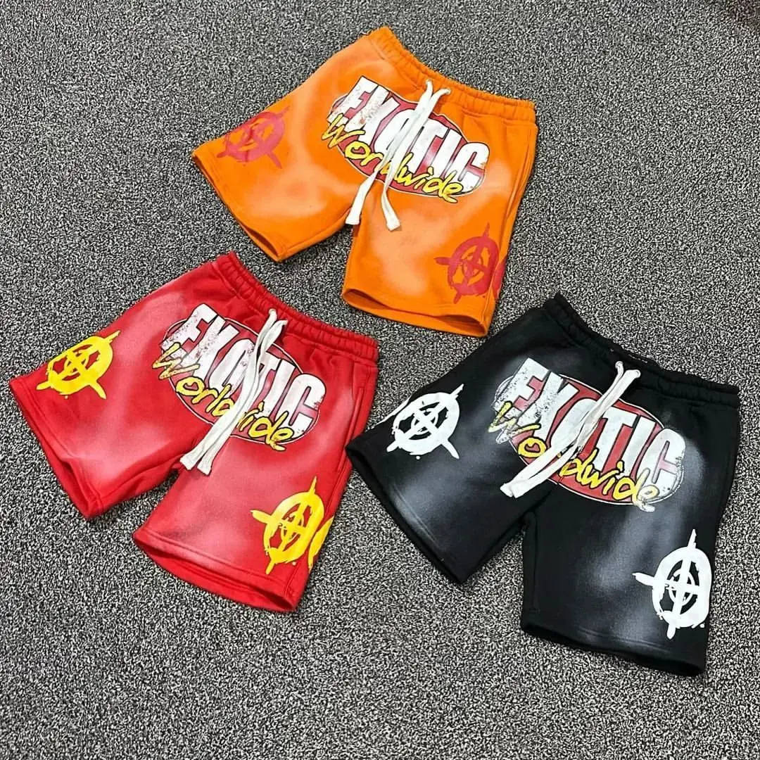 Custom Logo Printed Distressed Sweat Shorts (1)