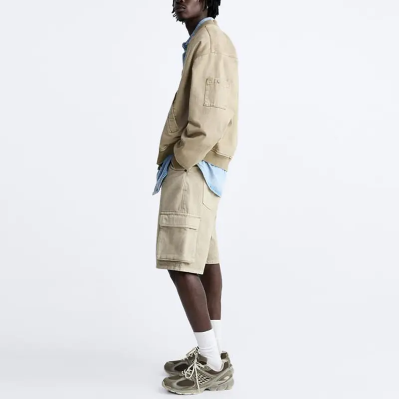 Custom Wholesale Denim Men Cargo Shorts Causal Washed Effect Manufacturer