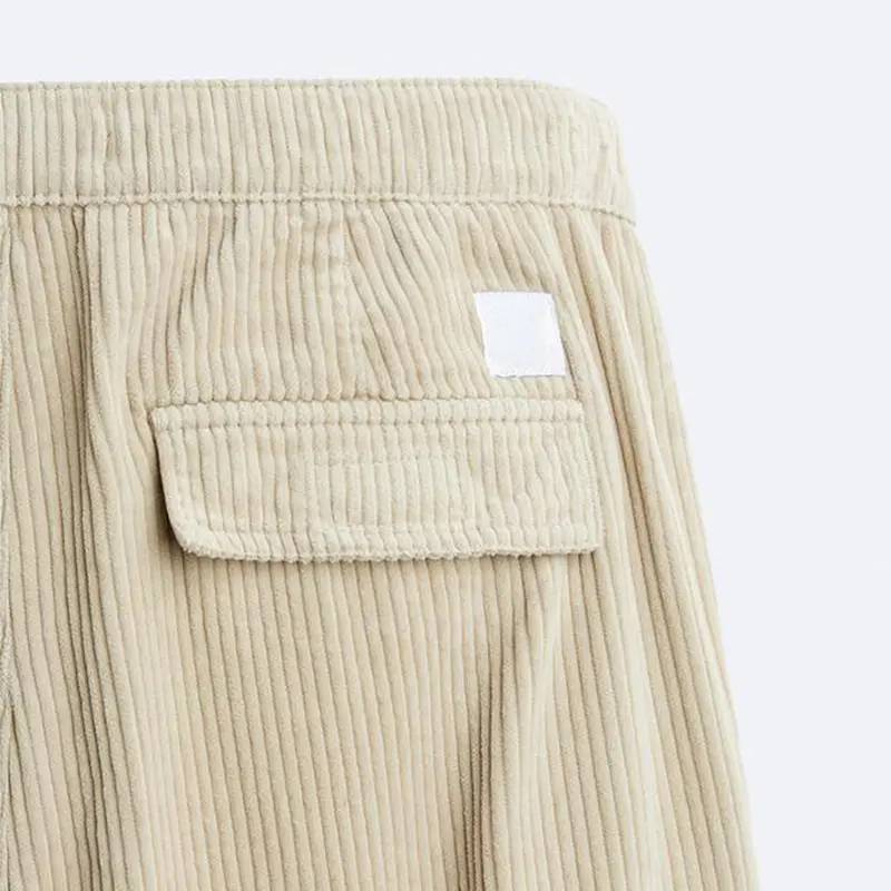 Custom Wholesale Corduroy Cargo Pants elastic waistband Mens Cargo Pants Suppliers
