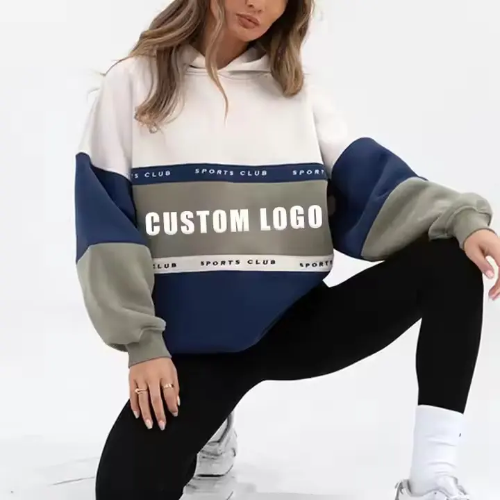 Customized color block hoodies (1)